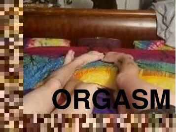 orgasme, pussy, amatør, stor-pikk, handjob, par, pov, knulling-fucking, pikk