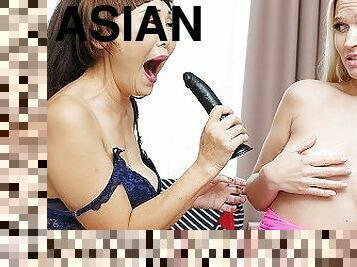 asiatisk, ekstrem, gammel, orgasme, eldre, lesbisk, tenåring, leke, mamma, kyssing
