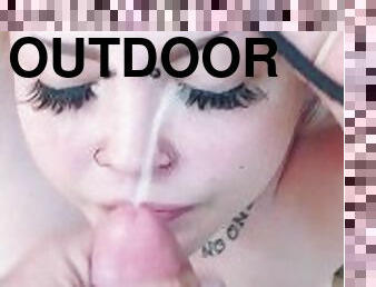 POW outdoor BJ cumshot