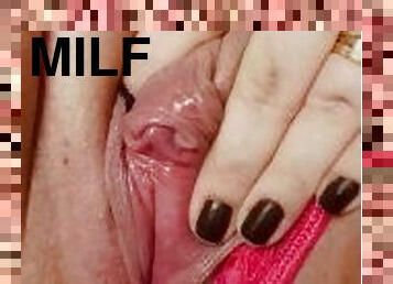 gros-nichons, masturbation, chatte-pussy, giclée, amateur, milf, culotte, solo, humide