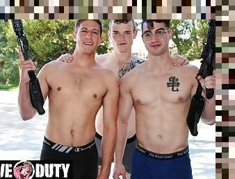 ActiveDuty - Three Hot Millitary Jocks Fuck Like No Tomorrow