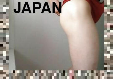 asiatisk, badning, amatør, udløsning, bøsse, japans, spiller, undertøj-underwear
