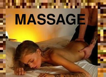 Massaged and fucked in tight pussy