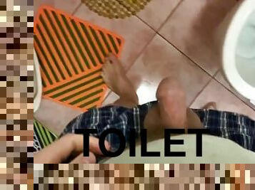 poilue, pisser, public, gay, toilette, solo, bite