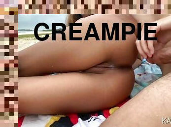 publik, amatör, tonåring, hardcore, creampie, strand, pov, ung18, söt, petit