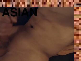 asiatisk, masturbation, amatör, cumshot, japansk, juckande, sprut, ensam, verklighet