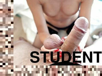 Student Gets A Handjob From Hot Classmate 4K