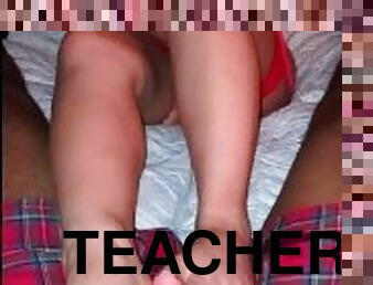 Slutty Teacher Gives Student With Big Dick Wet Foot Job
