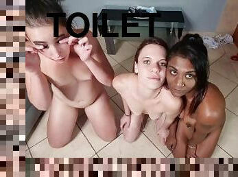 3 pisswhores stripping to get a golden shower  human toilets