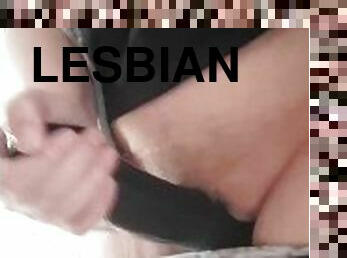 masturbation, gode-ceinture, lesbienne, black, gode, bite