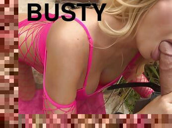 Busty Blonde Summer Slurps On A Hard Cock