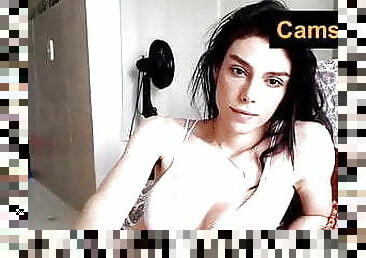 poilue, masturbation, transsexuelle, amateur, webcam, solo, bite