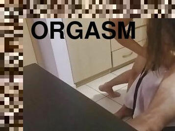 Pegging with orgasm!! Strapon cum!!