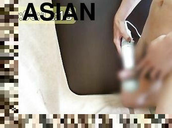 asia, mastubasi, cumshot-keluarnya-sperma, remaja, mainan, akademi, seorang-diri