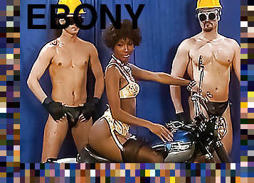 Ebony Babe Gang Banged at Bizarre Retro-style Party