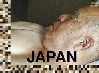 asiático, masturbação, maduro, gay, japonesa, musculado