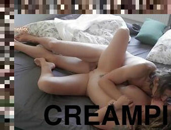 Morning Sensual Fuck in Binding pose ends up with Rider creampie