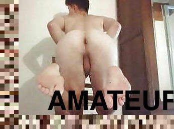 traseiros, masturbação, amador, anal, brinquedo, gay, punheta, pés, dildo, sozinho