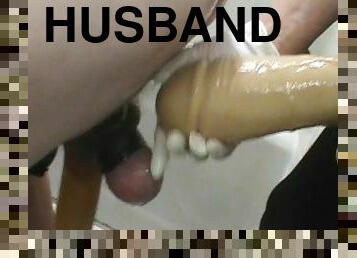 SUBMISSIVE HUSBAND-Pegged with Huge Head Strapon