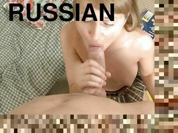 Beautiful Russian Schoolgirl In Skirt Wants Her Friends Huge Dick