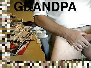 Handsome Grandpa wanking