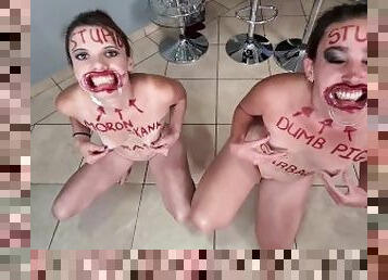 Two stupid sluts degrading themselves