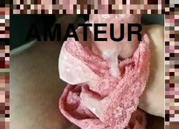 amateur, ejaculation-sur-le-corps, énorme-bite, branlette, culotte, ejaculation, solo, bite