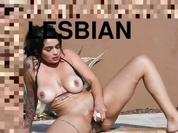 Big tits lesbians Carolina Cortez and Payton Preslee having fun