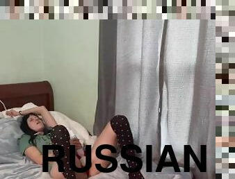 Sad Russian Girl Misses Her Boyfriend So She Masturbates to Her WEIRD Wetdream Of Him