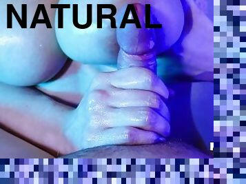 Handjob, tit fuck and cum between my big natural tits! AVeryMilkyWay