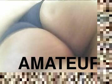 cul, public, amateur, ébène, solo