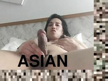 Sexy ladyboy jerking off her 7 inch cock & cum alot [Trans Anairb]