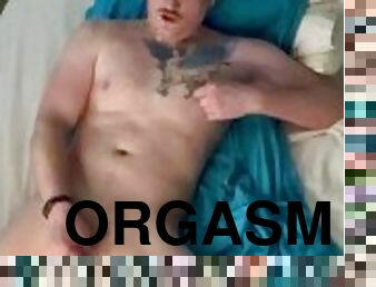 orgasmo, amador, tiro-ao-alvo, gay, ejaculação, sozinho, tatuagem