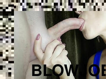 Hot Babe Hungry For Cock - Sloppy Blowjob With Facial