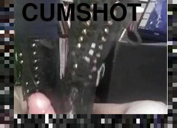 Bootjob with goth punk platform boots & handjob by Mistress ?????? ?????? ?????? ????????????