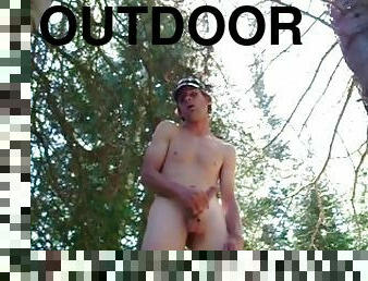 Outdoor Big Red Boner Cum