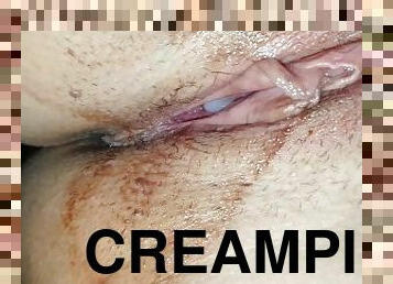 dilettant, babe, creampie, franzose, paar, schmutzig, gesichtspunkt, italieniener