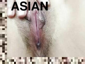 asia, clitoris-bagian-atas-vagina-paling-sensitif, mastubasi, orgasme, vagina-pussy, remaja, permainan-jari, filipina, jarak-dekat, basah