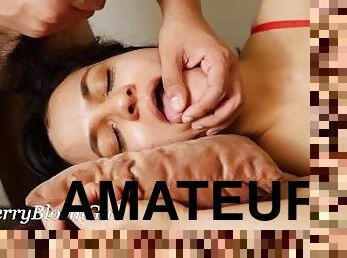 amateur, fellation, énorme-bite, latina, doigtage, salope, petite-amie, mignonne, brunette, bite