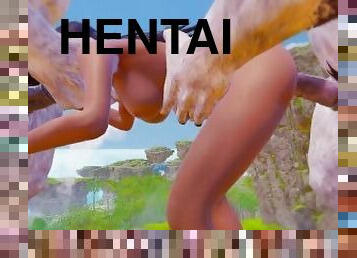 ekstremni, zver, analano, veliki-kurac, žestoko, duplo, pov, hentai, jahanje, 3d