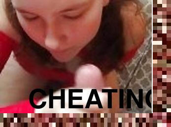 Cheating wife gets facial from neighbor.