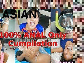 asiatisk, amatør, anal, pikslikkeri, udløsning, kæmpestor-pik, kompilering, creampie, thailænder, i-ansigtet