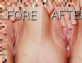 BEFORE and AFTER I masturbate! My pussy gets WET and CREAMY 4K