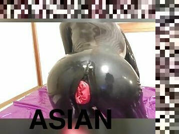 asiatique, amateur, anal, fétiche, latex, solo, poupée