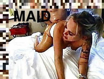 röv, storatuttar, hembiträde, masturbation, orgasm, amatör, milf, par, kåt, hotell