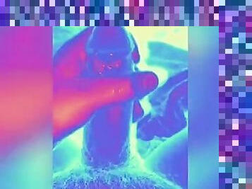 Psychedelic masturbation hug cock cumshot wow