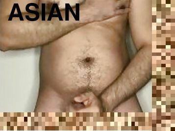 asiatisk, pappa, masturbation, amatör, kändis, avrunkning, juckande, ensam, farsan