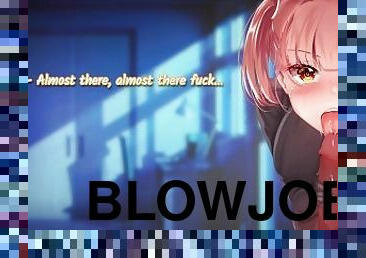 blowjob, stor-pikk, creampie, cum, anime, dominans, erotisk, pikk