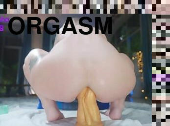 extrem, orgasm, kvinnligt-sprut, anal, brudar, tonåring, leksak, dildo, bollar, rövhål