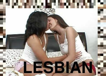 Ypung lesbian teens wildly lick and fingering each other